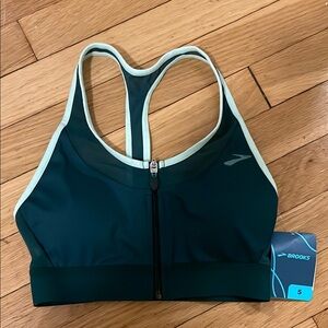 NWT Brooks Racerback Zip Sports Bra